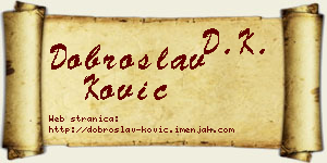 Dobroslav Ković vizit kartica
